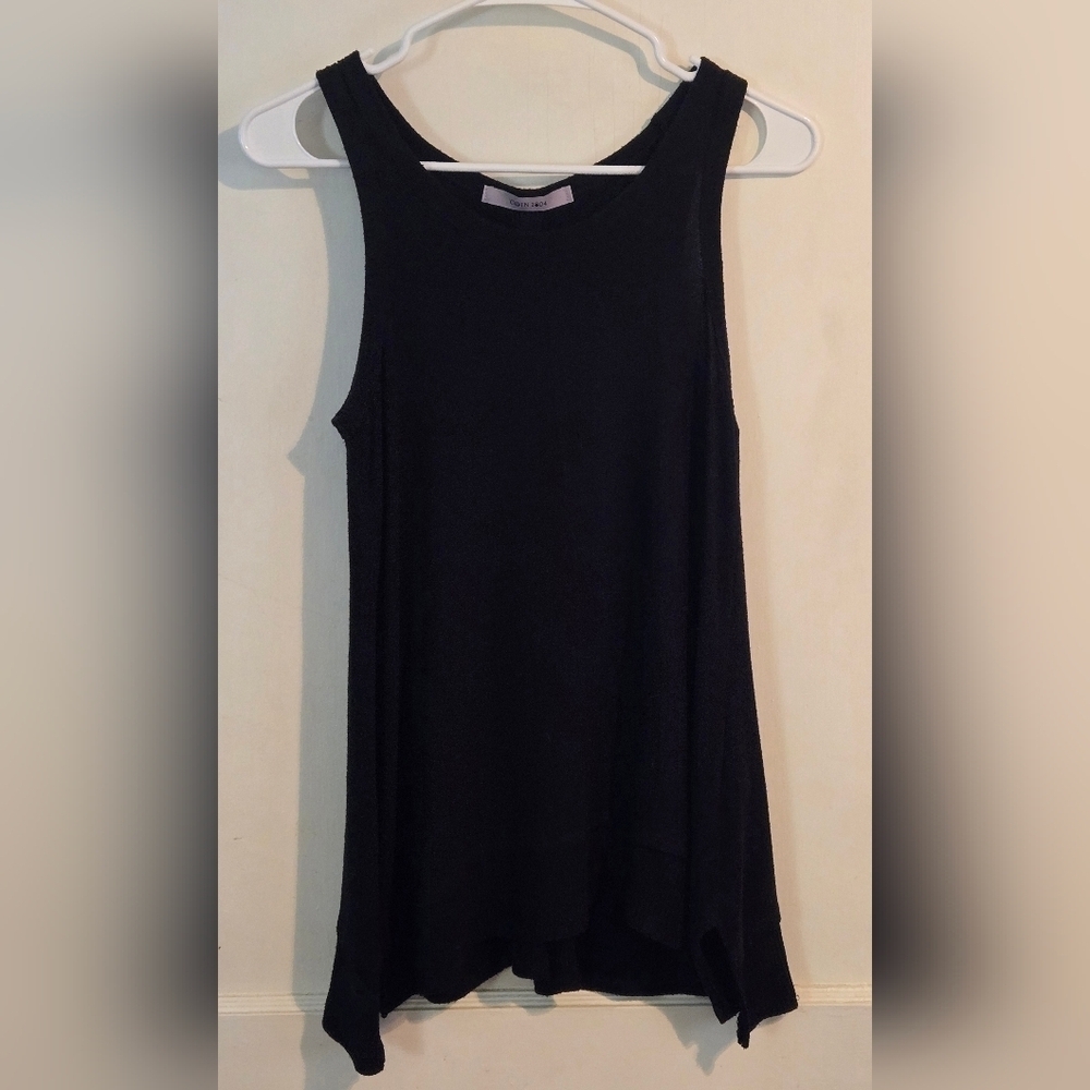 Coin 1804 | Women’s Sleeveless Button Back Knit Tank Top | Size: S | Black - Picture 5 of 12